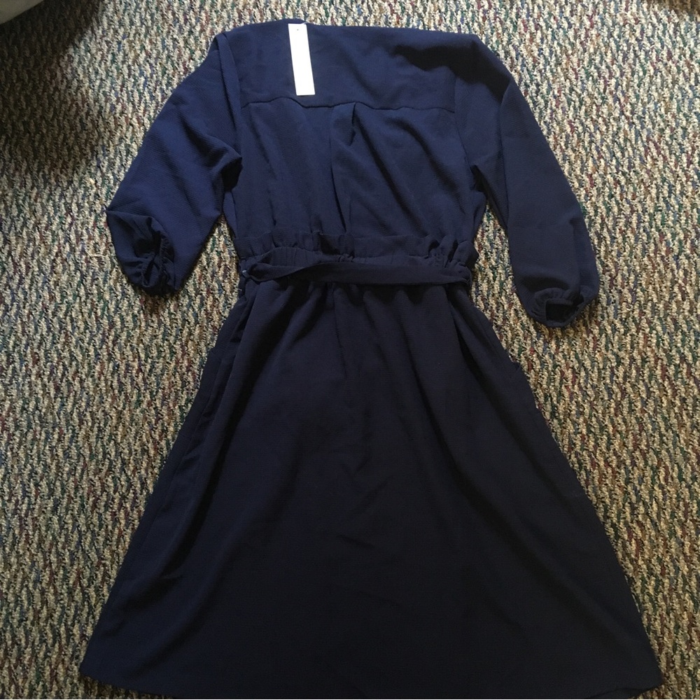 NWT Monteau Navy Blue Dress with Pockets! - Picture 2 of 6